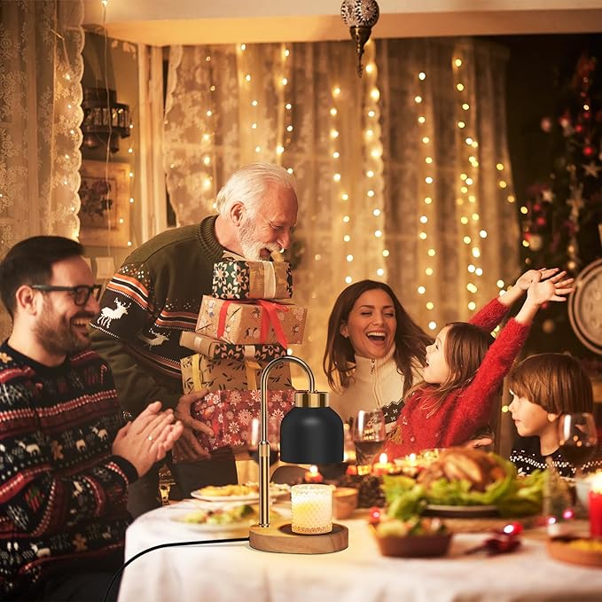 Candle Warmer Lamp with Timer and Dimmer, Height and Brightness Adjustable, Black Electric Wax Warmer for Women Mom, Best Birthday and House Warming Gift New Home Decor