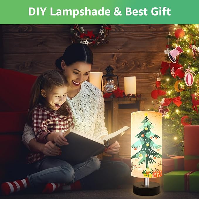 Small Lamp for Bedroom, Bedside Lamps for Night Stands, Mini Minimalist Table Lamp with Round Flaxen Fabric Shade, 11.8 Inch Desk Reading Lamp for Dorm Room Living Room Office Room, 2 Pack