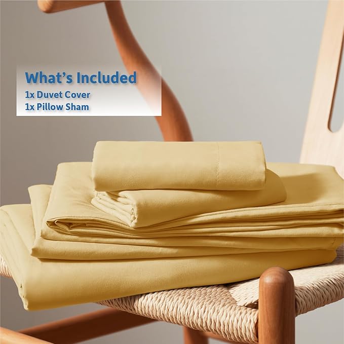 Nestl Twin Duvet Cover Set - Soft Double Brushed Camel Gold Duvet Cover Twin XL, 2 Piece, with Button Closure, 1 Duvet Cover 68x90 inches and 1 Pillow Sham