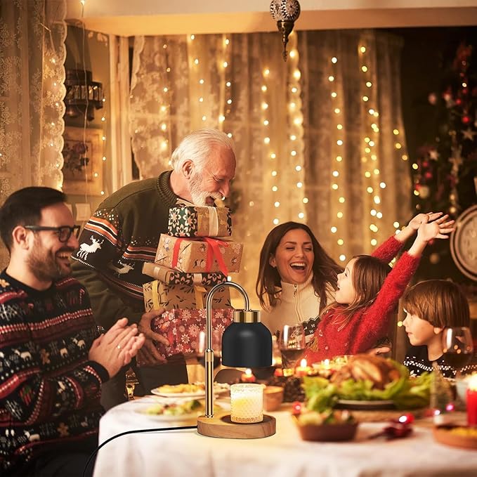 Candle Warmer Lamp with Timer, Black - Wax Melt Warmer, Adjustable Height, Ideal for Jar Candles, Perfect House Warming Gift for Women on Christmas