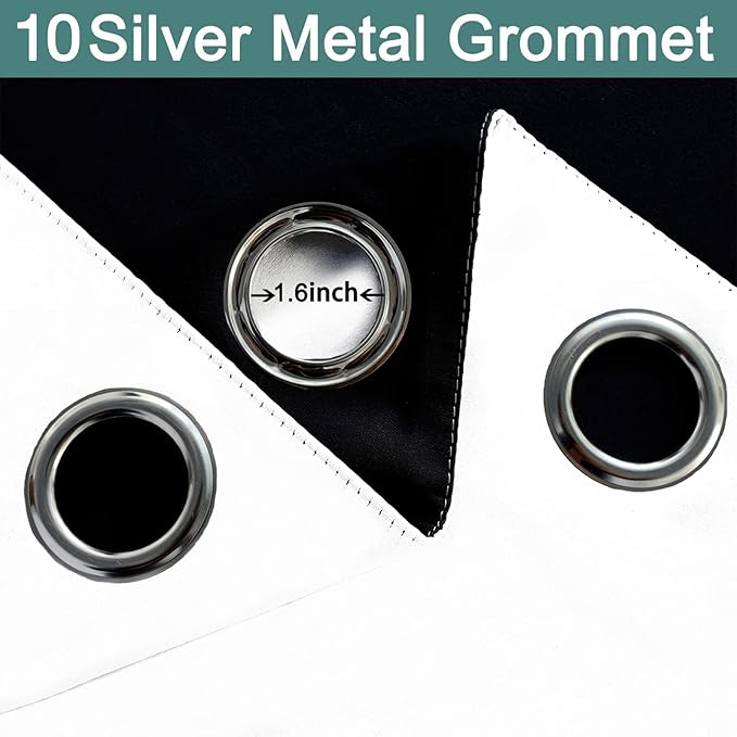 Yakamok Pure White 100% Blackout Curtains, 2 Thick Layers Completely Blackout Curtains Thermal Insulated Noise Reducing Drapes for Bedroom(70Wx84L, Pure White, 2 Panels)