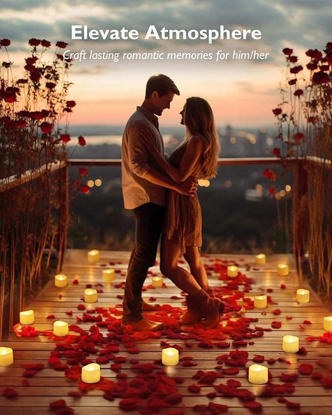 Homemory 24Pcs Flickering Flameless Candle Battery Operated, 200+Hours Fake Electric LED Tea Lights for Votive, Centerpiece Table Decorations, Wedding, Aniversary, Halloween, Christmas