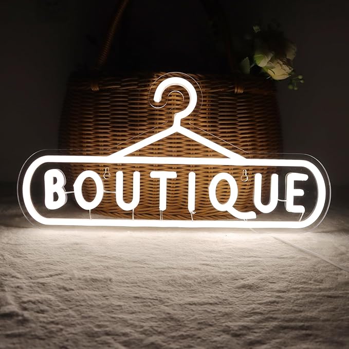 Balanar Boutique Neon Signs for Wall Decor Led Business Signs Suitable for Boutique Shops Christmas Birthday Party Gift Led Art Wall Hanging Decorative Lights Unique Gift