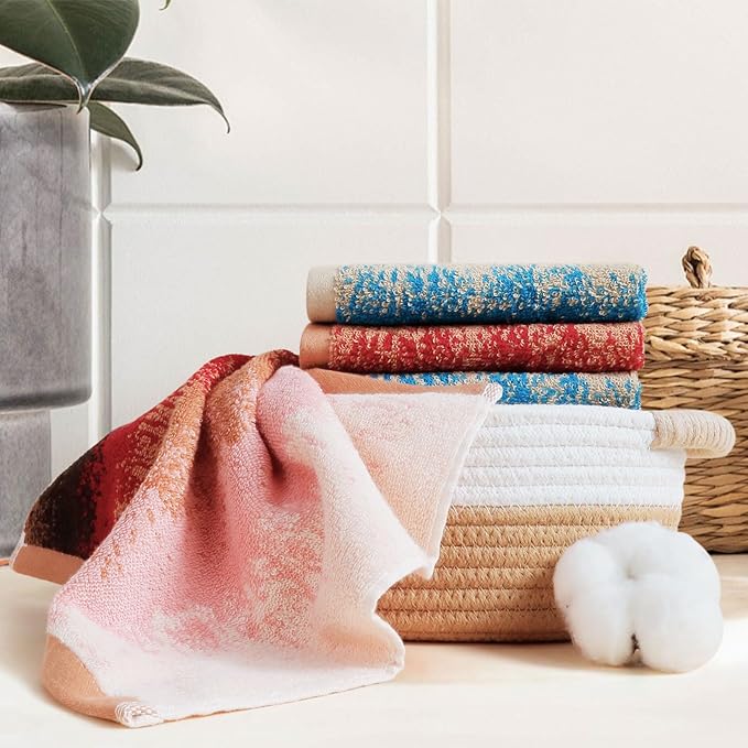 SEMAXE 100% Cotton Washcloths 12-Pack, 13 × 13 Inch Soft Luxury Face Towels – Super Absorbent & Quick-Dry, Premium Cloth with Hanging Loop, Oeko-TEX Certified, Gift-Ready Box