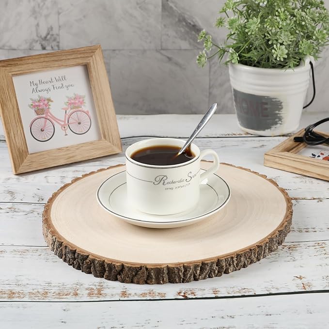 2pcs Large Wood Slices for Centerpieces 12-13 inches Wood Rounds for Tables Decor Rustic Wood Circles for DIY Crafts and Wedding Decor Round Wooden Discs Rustic Wedding Centerpiece