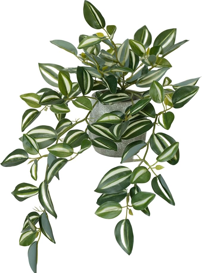 Artificial Potted Plants Indoor - Small Fake Hanging Plants for Bathroom, Home, Office Desk Decor - Low Maintenance UV Resistant Greenery for Shelf, Indoor & Outdoor Use - Realistic Faux Plants