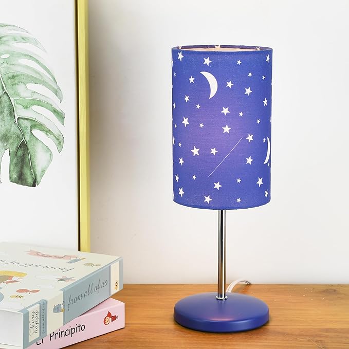 Lampwell Alee Modern Set of 2 Small Table Lamps for Living Room and Bedroom,4.33H12.21IN,Blue Moon Table Lamps, Bulb Excluded