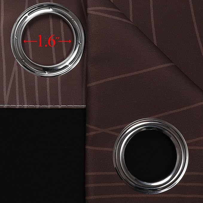 Estelar Textiler Brown and Greyish White Gradient Blackout Curtains 102 Inches Long for Bedroom, Thermal Insulated Full Room Darkening Ombre Grommet Drapes for Living Room, 52Wx102L, 2 Panels