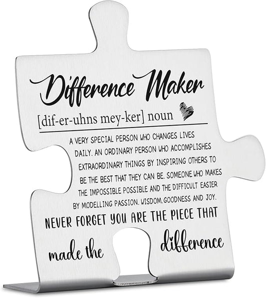 Difference Maker Team Appreciation Thank You Gifts for Employees, Coworkers, Nurse, Doctor, Boss, Leader, Assistant, Teacher, Leaving, Going Away, Promotion Gifts Decorative Signs YCC3