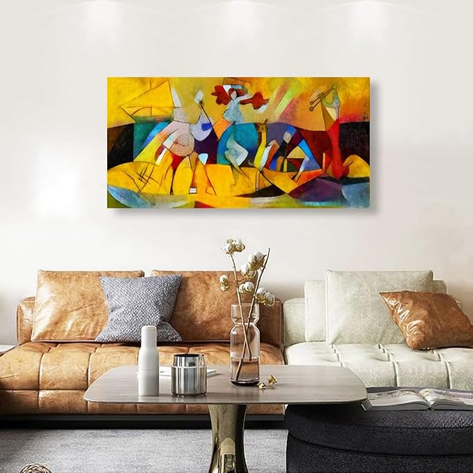 Color Block Line Abstract Wall Art Bedroom Wall Decor Living Room,Canvas Wall Art Office Farmhouse Paintings Artwork Modern Imagination Brown Red Yellow Wall Art Prints Pictures 20 * 40inch
