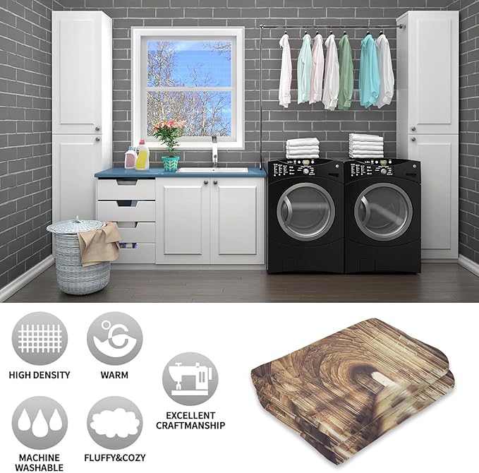 Dancing Bear Blanket, Cozy Flannel Bear Family in Moonlight Throw Blanket, Soft Fuzzy Blankets for Travel Home Decor, All Season Lightweight Couch Bed Cover, Gifts for Women Adults Kids 40"×50"