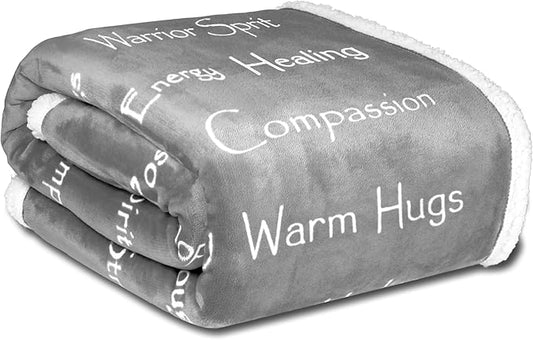 WOLF CREEK BLANKET - Compassion Blanket (Brand)- Strength Courage Super Soft Warm Hugs, Get Well Gift Blanket Plush Healing Thoughts Positive Energy Love & Hope (Gray, 50 x 65 Sherpa)