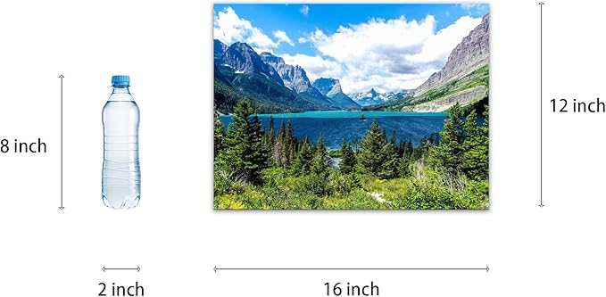 SKASNFAI Lake Wall Art Scenic Nature Canvas Prints National Park Framed Artwork Pictures for Living Room (12x16 inch)