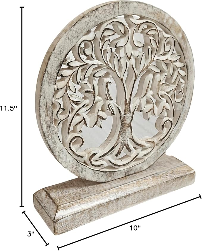 VANIYA CRAFTS® Wooden Carved Handmade Engraved Table Decor Table Sculpture Home Decor Statue for Living Room, Bedroom, Office Desktop, Cabinets