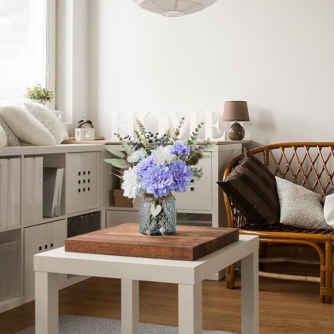 Leftover Fake Flowers in Vase,Faux Flowers in Vase,Table Centerpieces for Dining Room,Flower Centerpieces for Tables,Artificial Flowers,Kitchen Decor,Coffee Table Decor