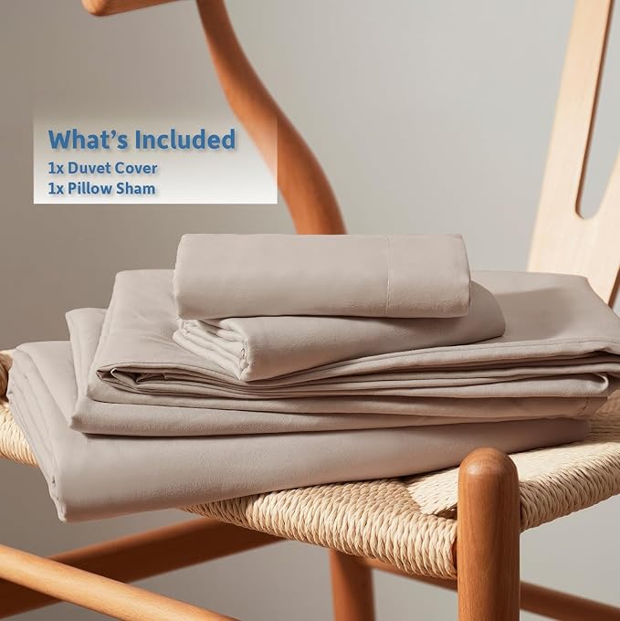 Nestl Twin Duvet Cover Set - Soft Double Brushed Linen Duvet Cover Twin XL, 2 Piece, with Button Closure, 1 Duvet Cover 68x90 inches and 1 Pillow Sham