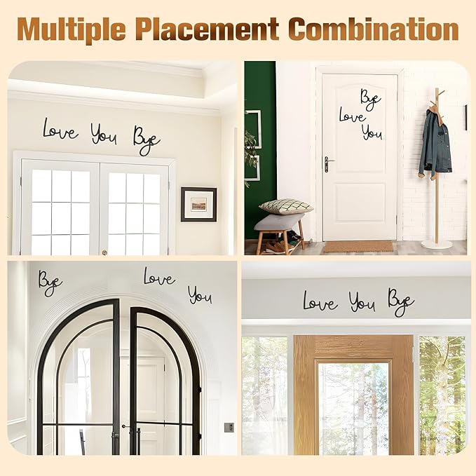 Yadiana Love You Bye Sign Above Door, 31.5" Black Wooden Home Decor Boho Modern Wall Art Decor, Express Love and Warm for Your Family and Lovers, Room Entryway Hallway House Wall Decor Aesthetic