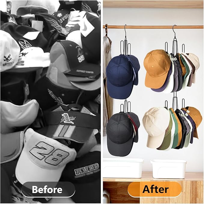 Hat Hangers for Closet, Stainless Steel Hat Organizer, Hat Racks for Baseball Caps, Cap Organizer for Baseball Caps, 1 Pack Brand: NANATI
