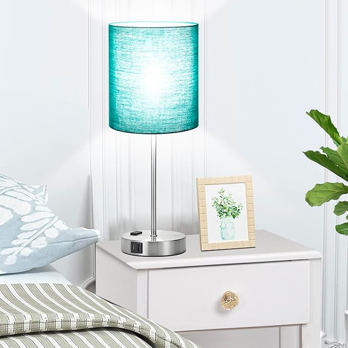๐ฎ๐ฌ๐ฎ๐ฏ ๐ก๐๐ช Green Touch Table Lamps Set of 2 with 2 USB & AC Outlet, 3-Way Dimmable Bedside Nightstand Lamps for Bedroom lamps Living Room Nursery, 800 Lumens 5000K Daylight Bulbs Included