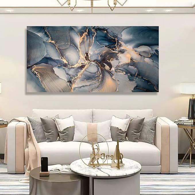 Color block Abstract Marble Grain Pictures Canvas Wall Art for Living room Bedroom Wall Decor,Smart Line Wall Art Print Paitnings for home Decor,Morden Artwork Full of Imagination Line Drawing Canvas