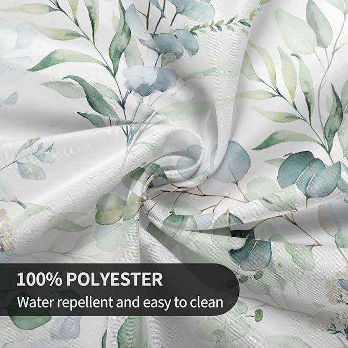 Kawani Spring Summer Leaf Floral Sage Green Tablecloth Round 60 Inch Ruitic Watercolor Table Cloth Waterproof Fabric Farmhouse Green Grey Leaves Tablecloths Decorative for Holiday Home Party