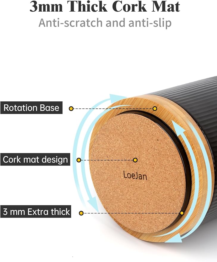 LoeJan 3 Compartment Utensil Holder, Extra Large Utensil Crock, Stable Ceramic Utensil Organizer, Cooking Tool Organizer Set for Kitchen Counter Farmhouse Decor (B-Black(Vertical Stripe))