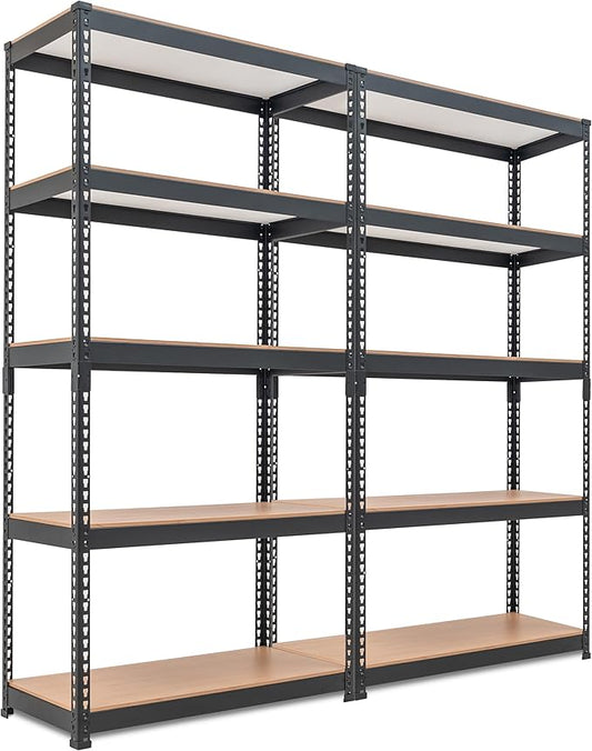 HOMEDANT 5 Tier Storage Shelves Adjustable Laminated Boltless Garage Metal Shelving Unit Heavy Duty Utility Rack Shelf Warehouse Pantry Closet Kitchen 35.9" W x 16.2" D x 71.3" H 2Pack