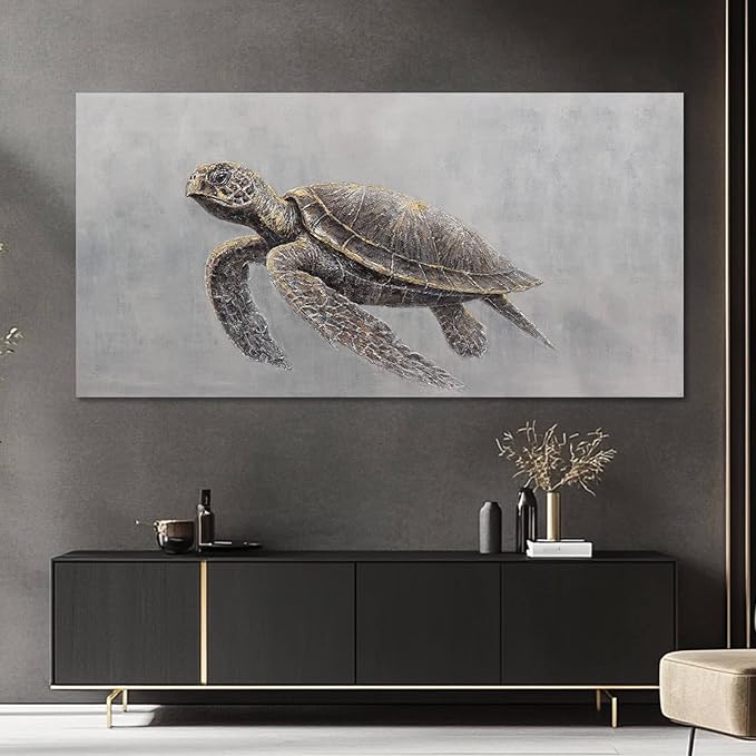 Black Poster Print Simple Picture Canvas Animal Wall Painting 58x29 Large Artwork for Living Room Vintage Kitchen Canvas Art