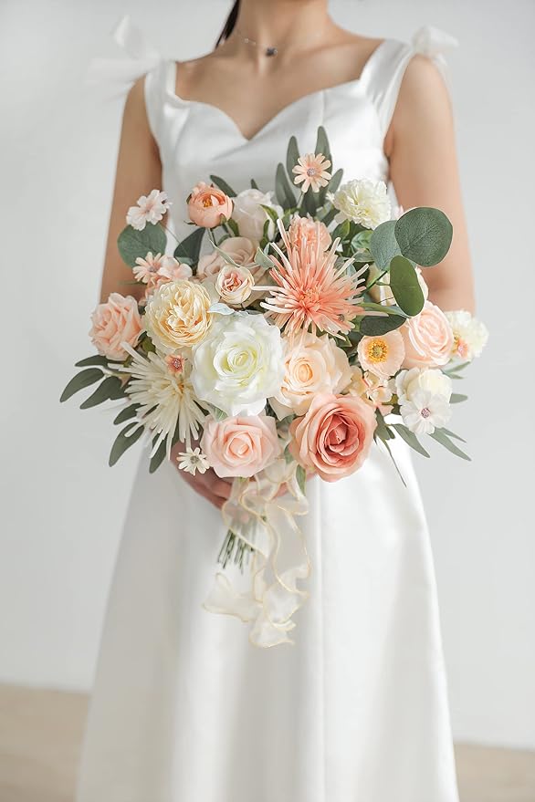 Serra Flora Artificial Flowers Combo Box Set Faux Flowers Bulk Flower Leaf with Stems Arrangements for DIY Wedding Bouquets Party Table Centerpieces Home Decorations Indoor Outdoor