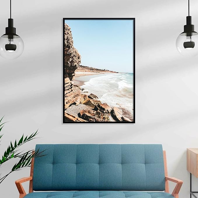 Vittanly 27x40 Picture Frame with Plexiglass - Large Black Poster Frame for Wall Display - Includes 24x36 Mat, Made of Durable PVC Design - 1 Pack