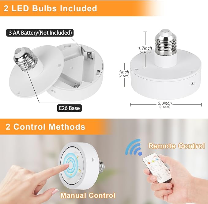 Battery Operated Wall Sconces Set of 2, Wireless Wall Lights Dimmable with Remote Control, Indoor Sconce Wall Decor, LED Cordless Black Wall Mounted Lamps for Bedroom Living Room Hallway