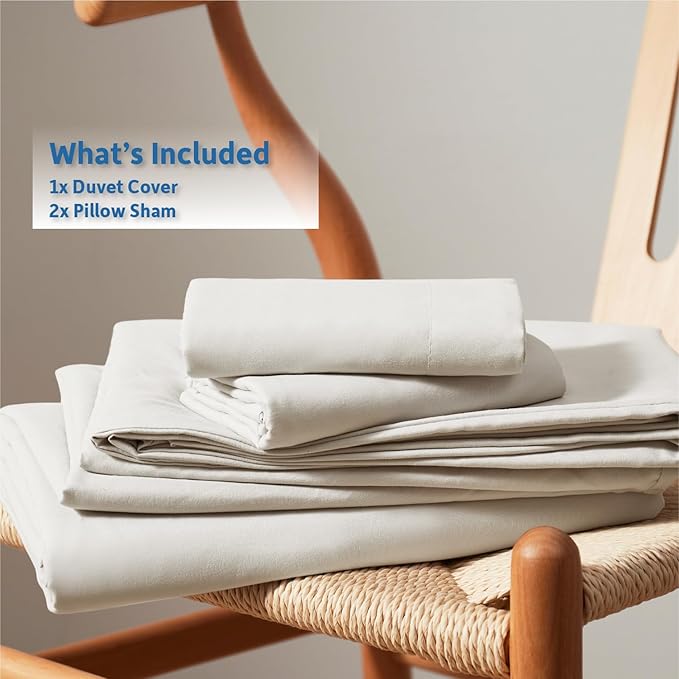 Nestl Off White Duvet Cover King Size - Soft Double Brushed King Duvet Cover Set, 3 Piece, with Button Closure, 1 Duvet Cover 104x90 inches and 2 Pillow Shams