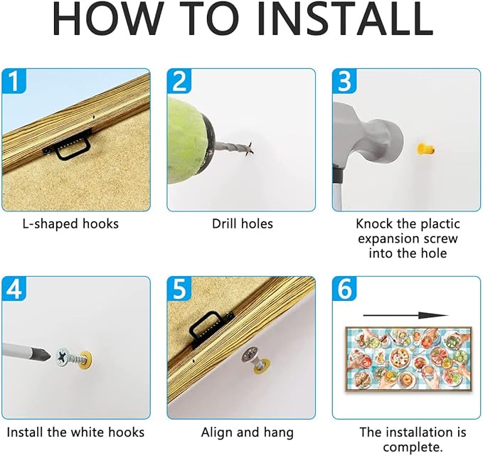 ANHUIB Large Kitchen Wall Art 20x40 Inch Modern Cheers Wall Decor Colorful Food Wall Art Watercolor Gathering Decor Abstract Friends Party Art Print for Kitchen Dining Room