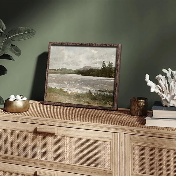 RETRART Vintage Wall Art, Wildflower Field Landscape Oil Painting - The Vast Grassland Wall Art Room Eclectic Decor - 8" x 10" Unframed Canvas Prints for Bedroom Living Room Bathroom Wall Decor