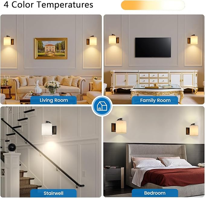 Battery Operated Wall Sconce Set of 2, Black Cordless Rechargeable Wall Sconces with Dimmable LED Bulb, 13 Colors Wall Lights for Bedroom Living Room Hallway