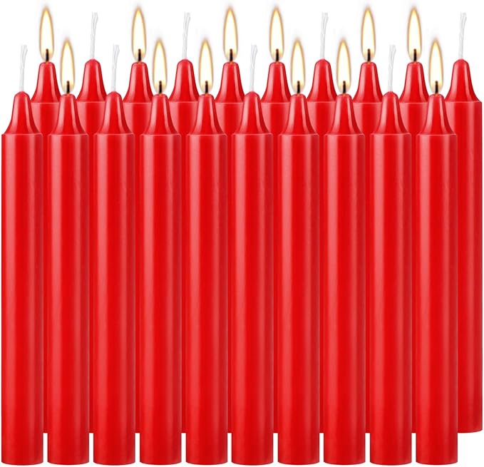 20PCS 4-inch Red Taper Candles for Decorative Use - Perfect for Christmas Events and Celebrations