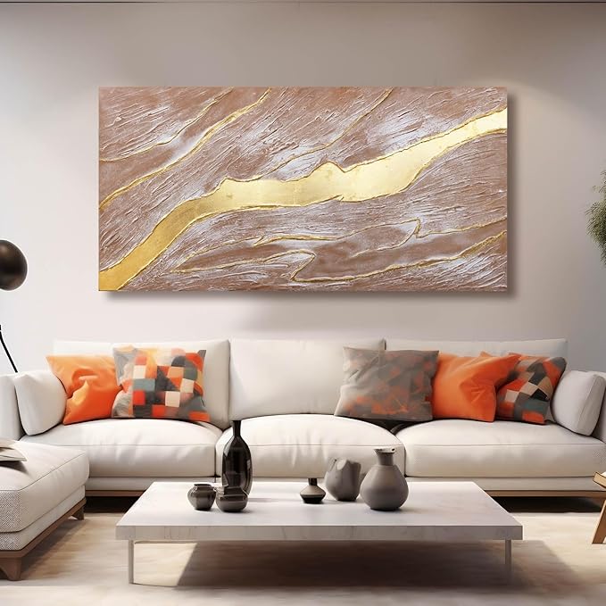 Contemporary Wall Art Abstract Canvas Wall Pictures Neutral Wall Poster Prints 24"x48" Wall Decorations for Bedroom Office Decor