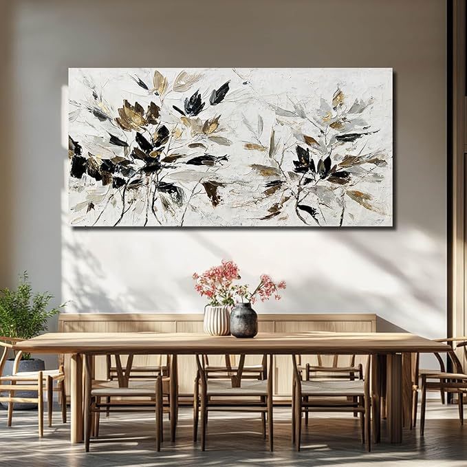 Framed Wall Prints Modern Abstract Wall Art Office Wall Decor 29"x58" Large Canvas Wall Art for Bedroom Home Black and White Graffiti Posters for Room Aesthetic