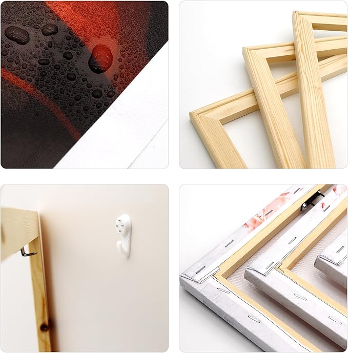 LevvArts Farmhouse Canvas Wall Art Vintage Barn with Flag Painting Prints Texas Landscape Picture Artwork Rustic Farm Country Room Decor (Small)