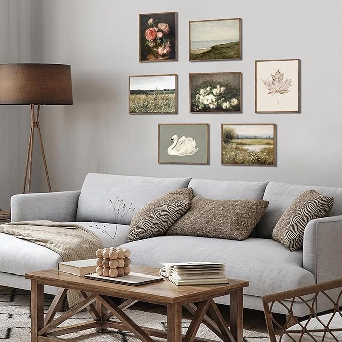 RETRART Vintage Maple Leaf Wall Art, Antique Maple Leaf Sketch Art - Botanical Drawing - Summer Farmhouse Decor, 8" x 10" Unframed Canvas Prints for Bedroom Living Room Bathroom Wall Decor