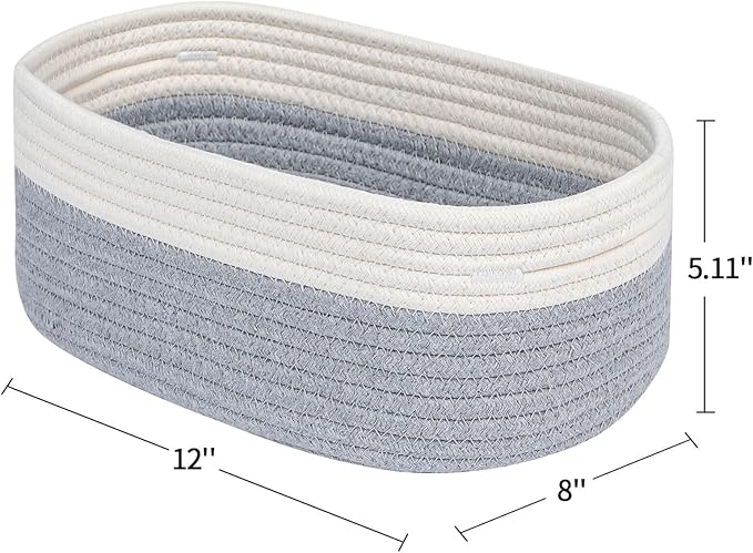 CubesLand Cube Shelf Storage Baskets for Organizing, Woven Shelf, Closet Bins Shelves Toy Basket Box Nursery Baby 2 Packs Organization Off White/Light Gray