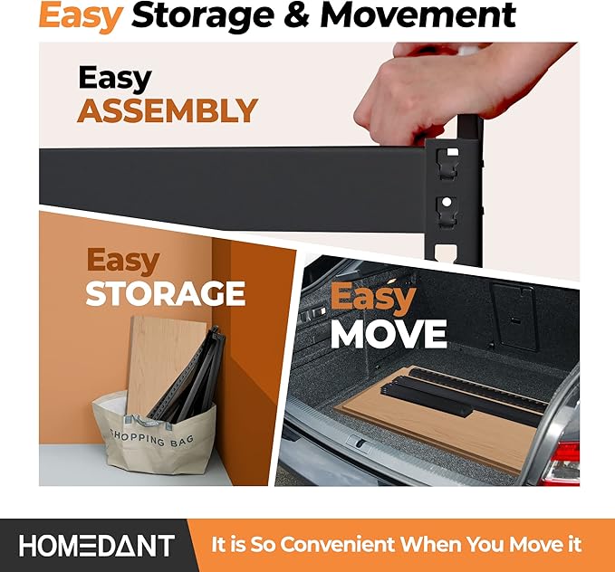 HOMEDANT 5 Tier Storage Shelves Adjustable Laminated Boltless Garage Metal Shelving Unit Heavy Duty Utility Rack Shelf Warehouse Pantry Closet Kitchen 35.9" W x 16.2" D x 71.3" H 1Pack