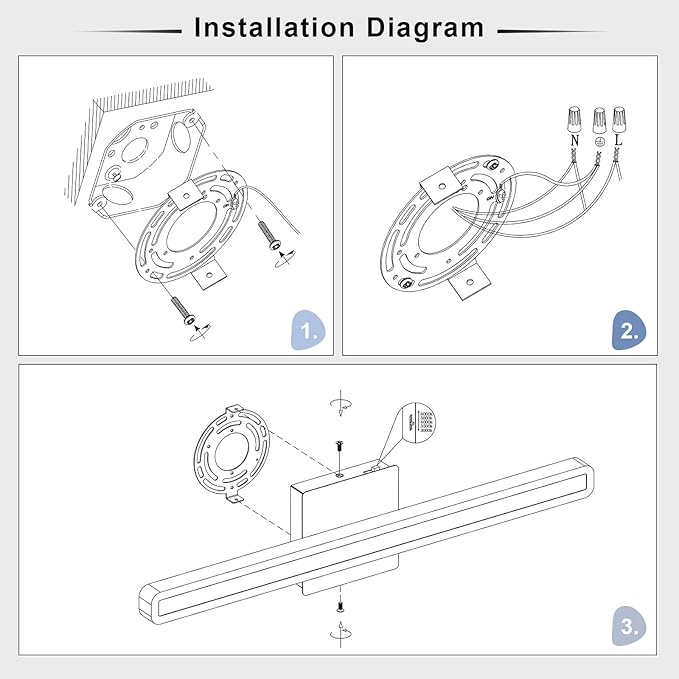 24 inch LED Vanity Lights Brushed Nickel Bathroom Light Fixture Bathroom Vanity Lights Over Mirror Vanity Lighting Fixtures 5 Color Temperature Dimmable Led Light Bar 5CCT