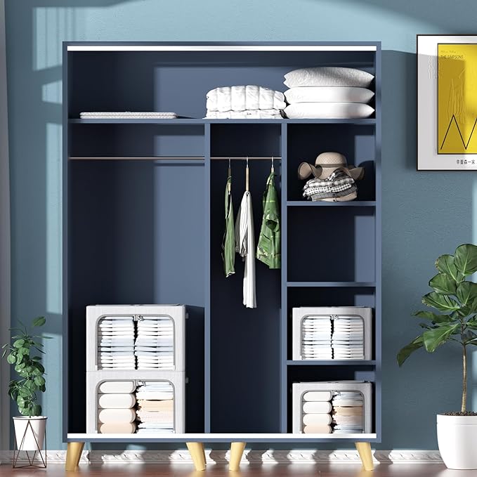 2Pack Extra Large Clothes Storage Bins Box - Linen Fabric Foldable Stackable Container Organizer Set with Clear Window & Carry Handles & Metal Frame (Light Grey, Extra Large-100L)