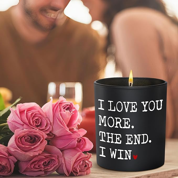 Anniversary Wedding Gifts for Women Men - I Win Long Lasting Vanilla Lavender Scented Candle 10 oz - Christmas Birthday Gifts for Him Her, Couple Gift for Boyfriend Girlfriend Husband Wife