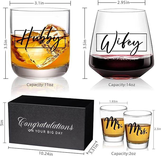 Wedding Gifts for Newlywed 2025, Unique Engagement Wedding Gifts for Newlywed Mr and Mrs Him and Her, Novel Couple Wishes for Couples