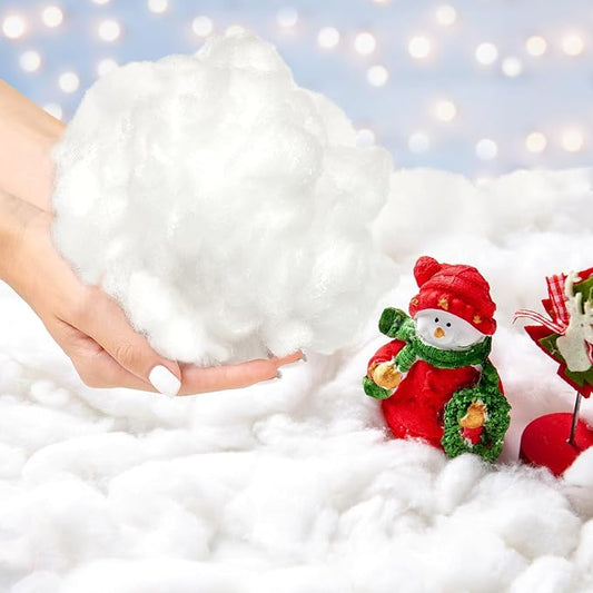 Apragaz Christmas Fake Snow Decoration, 0.7 LB Artificial Snow Fluffy Fake Snow Bulk Flame Resistant Indoor Snow for Winter Village, Nativity, Christmas Tree, Christmas Decoration