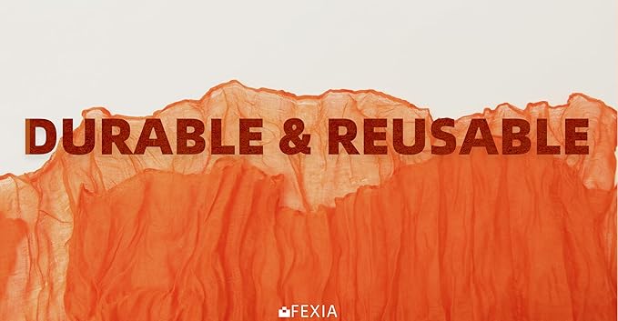 FEXIA 3 Pack Orange Fall Table Runner 35x120 Inches for Baby Shower Decoration Gauze Rustic Table Runner for Wedding Party First Communion Centerpiece Engagement Bridal Shower Boho Decoration