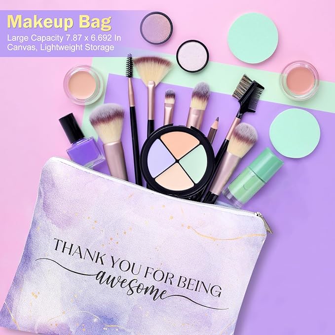 Employee Appreciation Gifts, Appreciation Gifts for Coworkers, 8 Pcs Christmas Gift for Employees Coworkers Teacher Staff Principal Nurse, Cool Thank You Gifts Baskets w/ Tumbler Notebook (Purple)