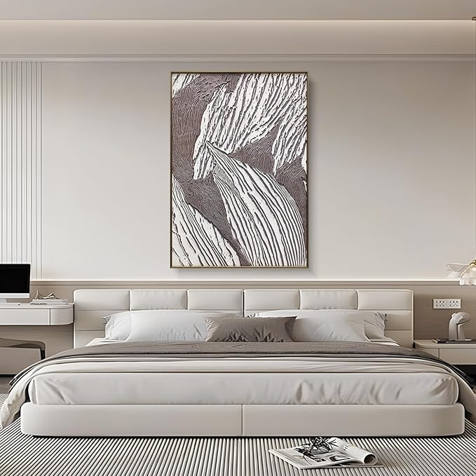 BrightA Abstract Wall Art - Black and White Wall Art for Office, Bedroom, Modern Decor - Acrylic Painting 27.6"x39.3"